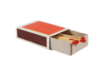 Box of matches isolated on white background