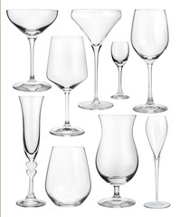Set of wineglasses isolated on white © Mny-Jhee