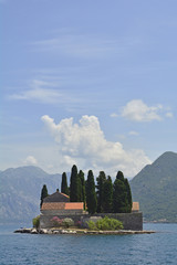 The tiny St George's Island in Kotor Bay, Montenegro, also known as the Island of the Dead. The...