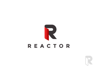 Letter R Logo ribbon design vector. Monogram Logotype icon