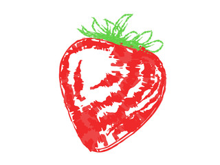 Vector Strawberry in Chalk Style