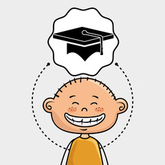 student boy study icon vector illustration design