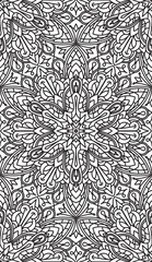 Seamless Abstract Tribal Black-White Pattern. Hand Drawn Ethnic