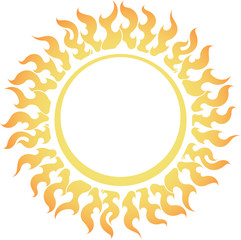 Decorative vector bright colorful sun symbol