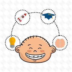 boy student idea avatar icon vector illustration design