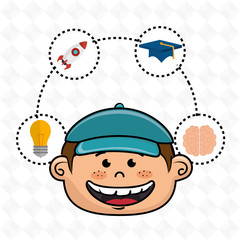 boy student idea avatar icon vector illustration design