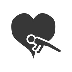 heart stretching healthy lifestyle fitness silhouette icon. Flat and Isolated design. Vector illustration