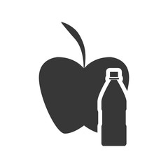 apple drink beverage healthy organic food silhouette icon. Flat and Isolated design. Vector illustration