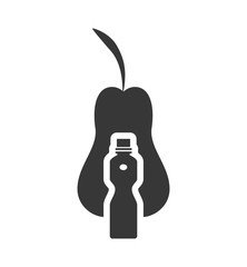 pear drink beverage healthy organic food silhouette icon. Flat and Isolated design. Vector illustration