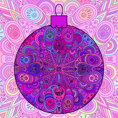 Purple decorative Christmas ball.