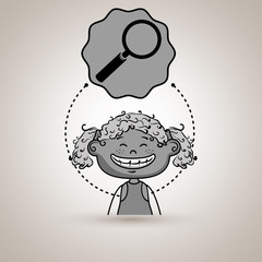 student girl study icon vector illustration design