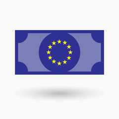 Isolated  bank note icon with  the EU flag stars