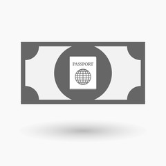 Isolated  bank note icon with  a passport