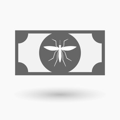 Isolated  bank note icon with  a mosquito