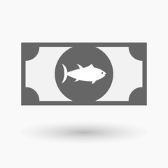 Isolated  bank note icon with  a tuna fish