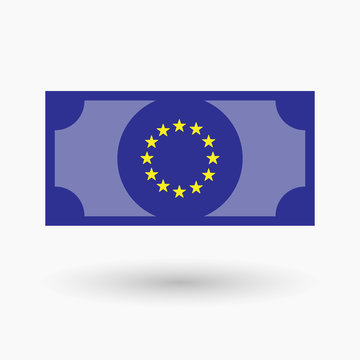 Isolated  bank note icon with  the EU flag stars