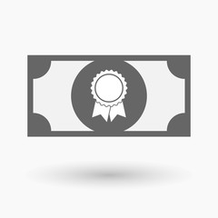 Isolated  bank note icon with  a ribbon award