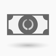 Isolated  bank note icon with  a laurel crown sign