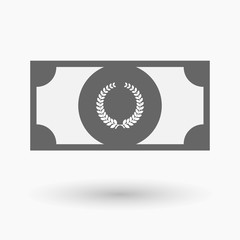 Isolated  bank note icon with  a laurel crown sign