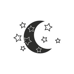 Moon star - vector icon.