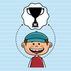 boy cartoon cap icon vector illustration design
