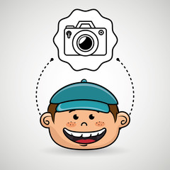 boy cartoon cap icon vector illustration design