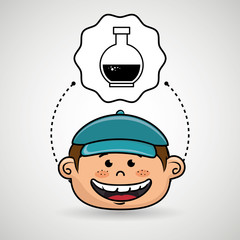 boy cartoon cap icon vector illustration design