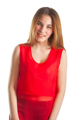Fototapeta premium beautiful woman in red