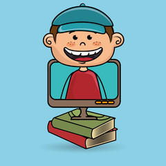 kids screen book icon vector illustration design