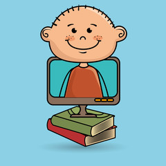 kids screen book icon vector illustration design