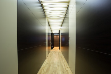 Modern hotel building corridor