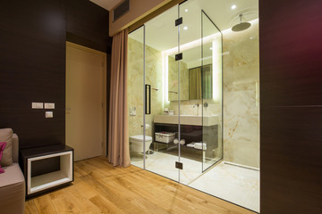 Bathroom in a modern luxury hotel suite
