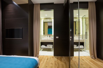 Modern luxury hotel suite interior