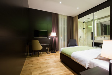 Modern luxury hotel suite interior