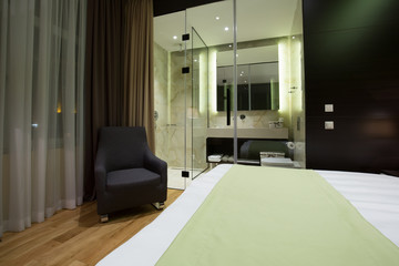 Modern luxury hotel suite interior