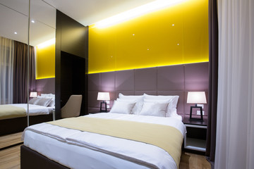 Fototapeta na wymiar Modern luxury hotel suite interior