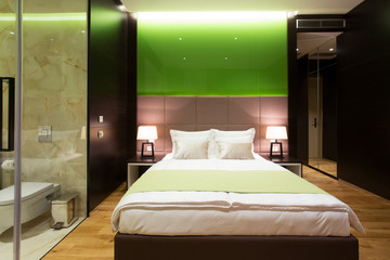 Modern luxury hotel suite interior