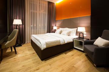 Modern luxury hotel suite interior