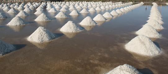 Salt of piles saline in Thailand