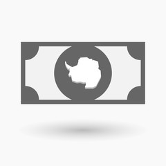 Fototapeta premium Isolated bank note icon with the map of Antarctica