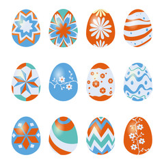 easter eggs isolated on white