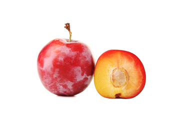 Fresh plum isolated on a white