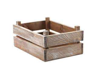 Wooden crate isolated on a white