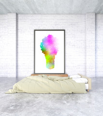 Abstract lightbulb image in bedroom