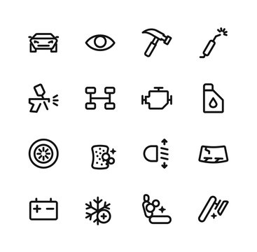 services for cars set  icons