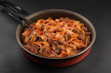 Traditional Fettuccine pasta bolognese
