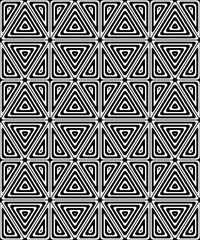 Original seamless pattern of black and white figures.