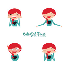 Fototapeta premium girl expression faces