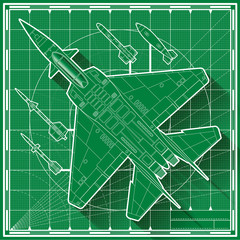 modern jet fighter blueprint