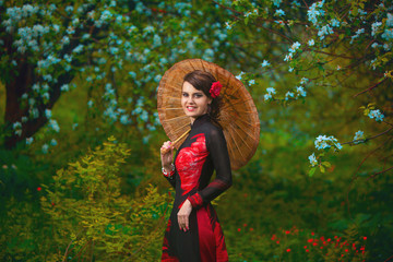 woman smiles and happy